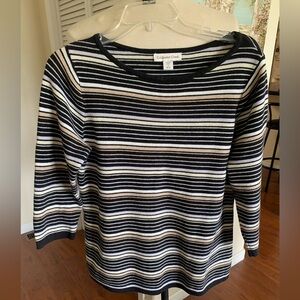 Coldwater Creek Monochrome Striped Top